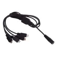 CMB11850M5MICB4(R) кабельная сборка, Barrel Jack - 2.1mm ID, 5.5mm OD to USB Micro B Male Plug (4), 500мм, Round, экранированный