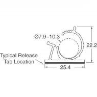 AKKL-3140A-RT зажим кабельный, C-TYPE NATURAL ADHESIVE, Locking, Round, 7.92мм ~ 10.31мм