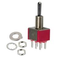100DP3T1B1M2QEH переключатель тумблерный, DPDT, On-Off-On, 5А, 120В AC
