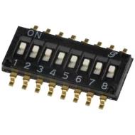 97C08SRT DIP-переключатель, SPST, 8 позиций, 25мА, 24В