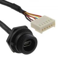 PX0456 кабель переходной, USB Mini AB (6 pos) Male Plug to Rectangular 6 pos Plug, 0.39' (120.6мм), IP68