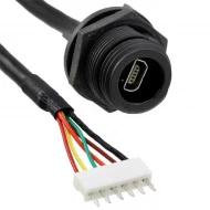PX0457 кабель переходной, USB Mini AB (6 pos) Male Plug to Rectangular 6 pos Header, 107.0мм, круглый, экранированный
