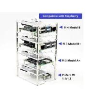 RAS-PCS16PWR корпус, для Raspberry Pi 4, акриловый, USB-C 5В/3А