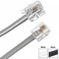 GLF-464-254-502-D патч-корд, Flat, Straight Cable, Plug to Plug, 6p4c, 7.62м