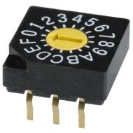 SD-1010 переключатель DIP поворотный, Hexadecimal, 16 позиций, 100мА, 5В