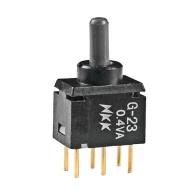 G23AP переключатель тумблерный, DPDT, On-Off-On, 0.4ВА, 28В
