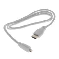 RPI HDMI CABLE WHITE кабель, HDMI-A Male to Micro HDMI-D Male, 1м, Round, White