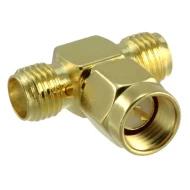 ADP-SMAM-2SMAF переходник для ВЧ соединителей, SMA to SMA Dual, T-Shape, 50Ом