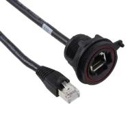SCRES-G-00.25-D-C5E патч-корд, Cat5e, RJ45, 8p8c, 0.25м, экранированный