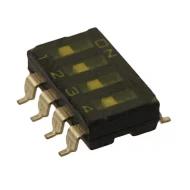 A6S-4102-H DIP-переключатель, SPST, 4 позиции, 25мА, 24В