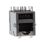 ARJ-169 разъем модульный, RJ45 with USB A, 1 порт, 10/100 Base-T, Shielded