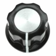 PKES60B1/4 поворотная ручка, Cylindrical with Skirt, Fluted, 6.35мм, пластик