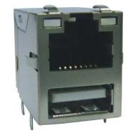 ARJU21A-MCSA-AD-B-EMU2 модульный разъем, RJ45 with USB A, 1 порт, 10/100 Base-TX