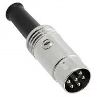12BL6MX разъем круглый, Plug, Male Pins, 6 позиций, DIN (240 Degree)