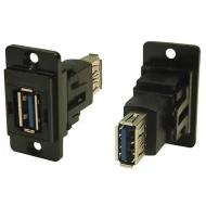 CP30705NMB разъем, USB, DUALSLIM BLKMTL USB3 A-A CSK, USB-A, USB-A