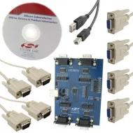 CP2108EK оценочный комплект, USB 2.0 to UART (RS232/RS422/RS485) Bridge, Full Speed (12Mbps)