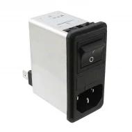 FN286-4-06 модуль ввода питания, IEC 320-C14, 4А, 250В AC, Filtered (EMI, RFI)