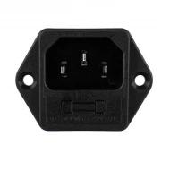 719W-00/02 разъем IEC, IEC 320-C14, 10А, 250В AC