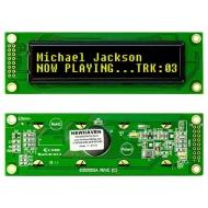 NHD-0220DZW-AY5 OLED модуль дисплея, 20 x 2, Passive, 3В ~ 5.3В