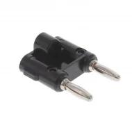 BU-PMDP-0 разъем, Banana Plug, Double, Stackable, Solderless, Black