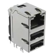 0862-1J1T-46A-F модульный разъем, RJ45 с USB A, Dual, 1 порт, 10/100/1000 Base-T