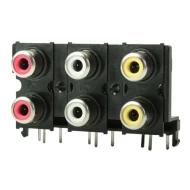 RCJ-61223645 цилиндрический соединитель, Phono (RCA) Jack, гнездо, моно, 6 контактов
