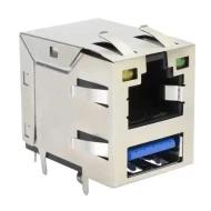 SS-90000-008 модульный разъем, RJ45/USB 3.0 Type A, 8p8c, 1 порт, 90° угол