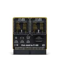 MIKROE-4970 оценочная плата, CLICK SHIELD FOR PI 400, Connectivity, mikroBUS™ Click™ to Raspberry Pi