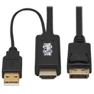 P567-02M кабель-переходник, HDMI to DisplayPort, 4K, 2м, USB питание
