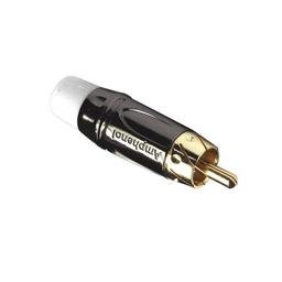 ACPL-CWH соединитель, RCA SERIES MALE CABLE BLK CHROME, Phono (RCA) Plug, Male, 10А, 1500В DC