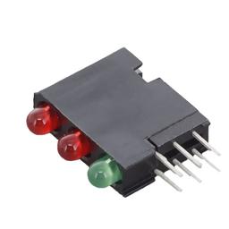 5640100112F светодиод, 3мм, 3x1, красный/красный/зеленый, 2.1В, 2В